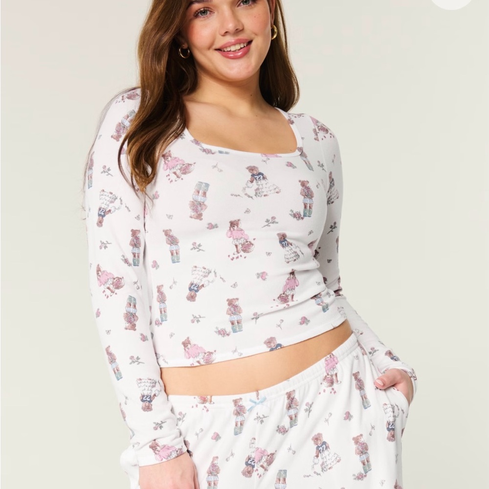 Hollister White Printed Pajama Top